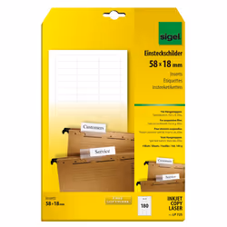 Sigel LP725, Bianco, Etichetta per stampante non adesiva, A4, Carta, Laser/Inkjet, Rettangolo