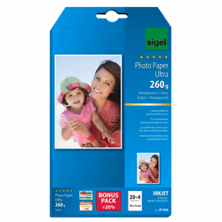 Sigel IP606, Lucida, 260 g/m², 24 fogli, 10 mm, 15 mm