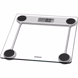 Bomann PW 1417 CB, Bilancia pesapersone elettronica, 150 kg, 100 g, Argento, Trasparente, Vetro, LCD