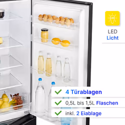 Bomann KG 7353 Libera installazione 268 L C Nero, Acciaio inox - Vista aggiuntiva 3