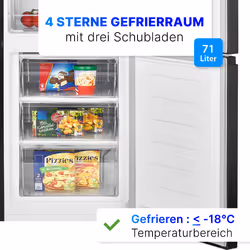 Bomann KG 7353 Libera installazione 268 L C Nero, Acciaio inox - Vista aggiuntiva 4