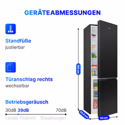 Bomann KG 7353 Libera installazione 268 L C Nero, Acciaio inox - Vista aggiuntiva 6