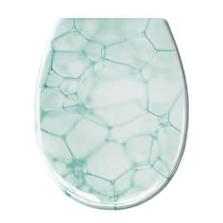 Kleine Wolke 1849742075 sedile WC Coperchio rigido da WC Verde, Bianco