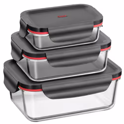 Silit 0022 6327 11, Contenitore per pranzo, Rettangolare, Nero, Trasparente, Vetro, Silicone