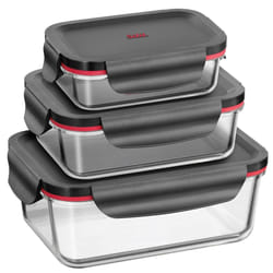 Silit 0022 6327 11 recipiente per cibo Rettangolare Contenitore per pranzo Nero, Trasparente