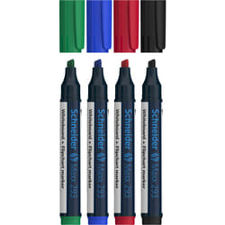 Schneider Schreibgeräte Maxx 293 evidenziatore 4 pz Punta smussata Nero, Blu, Verde, Rosso