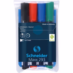 Schneider Schreibgeräte Maxx 293 evidenziatore 4 pz Punta smussata Nero, Blu, Verde, Rosso