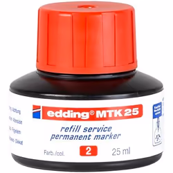 Edding MTK 25, Rosso, 25 ml, edding 21, 22, No.1, 400, 3000, 3300, 1 pz