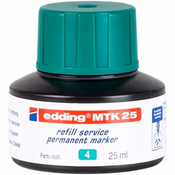 Edding MTK 25, Verde, 25 ml, edding 21, 22, No.1, 400, 3000, 3300, 1 pz
