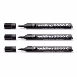Edding 2000c, Nero, Tipo di punta, Nero, Vivido, 1,5 mm, 3 mm
