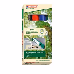 Edding 22 EcoLine, Nero, Blu, Verde, Rosso, Punta smussata, Polipropilene (PP), 1 mm, 5 mm, Cartoncino, Vetro, Pelle, Metallo ...