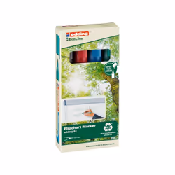 Edding 31 EcoLine, Nero, Blu, Verde, Rosso, Punta sottile, Multicolore, Plastica, Vivido, 1,5 mm