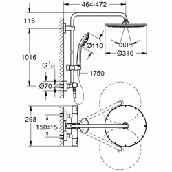GROHE Euphoria System 310 sistema di doccia Grafite