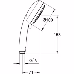 Soffione doccia più grande: diametro 210 mm per un getto ampio ed avvolgente nel segmento economico. Design contemporaneo con ...