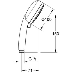 Grohe - 27573002 Manopola Doccia a 4 Getti Tempesta, Cromo