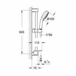 GROHE Tempesta Cosmopolitan 100 sistema di doccia Cromo