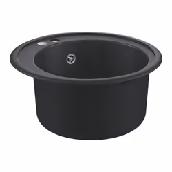 GROHE K200, Lavello montato su piano, Cerchio, Composito di quarzo, Nero, 1 ciotole, Cerchio