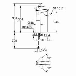 GROHE BauEdge Cromo - Vista aggiuntiva 5