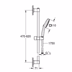 GROHE Vitalio Comfort 110 sistema di doccia Cromo - Vista aggiuntiva 4