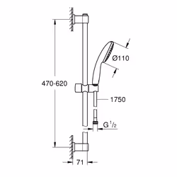 GROHE Vitalio Start 110 sistema di doccia Cromo - Vista aggiuntiva 5