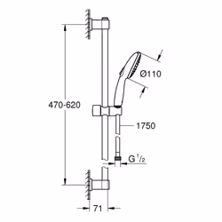 GROHE Vitalio Start 110 sistema di doccia Cromo - Vista aggiuntiva 4