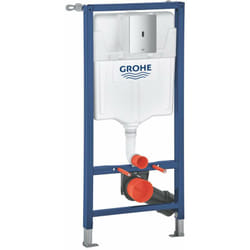 Solido - Modulo di installazione con cassetta di risciacquo per wc sospesi, placca di comando touchless Tectron Bau e, cromo 39883000 - Grohe
