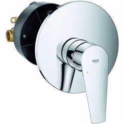 Parte esterna, leva in metallo, corpo incasso. Cartuccia a dischi ceramici GROHE Longlife da 46 mm. Finitura cromata GROHE St ...
