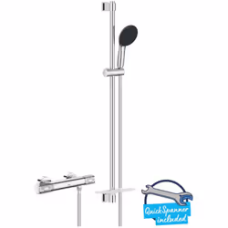 Set doccia Precision Feel contiene miscelatore termostatico per doccia colore: cromo finitura GROHE Long-Life GROHE Water Sav ...