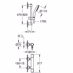 GROHE Precision Flow sistema di doccia Cromo - Vista aggiuntiva 4