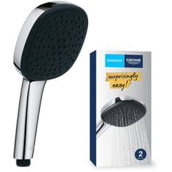 Grohe - Vitalio Comfort 110 26926001 - Doccetta ad alta pressione (soffione quadrato da 11 cm, 2 getti: pioggia e getto, sistema anticalcare, anello