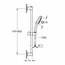 GROHE Vitalio Comfort 110 sistema di doccia Cromo - Vista aggiuntiva 4