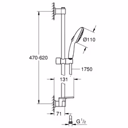 GROHE Vitalio Start 110 sistema di doccia Cromo - Vista aggiuntiva 4