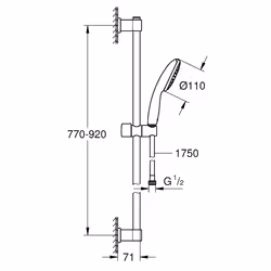GROHE Vitalio Start 110 sistema di doccia Cromo - Vista aggiuntiva 4