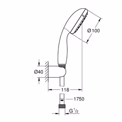 GROHE Vitalio Start 100 sistema di doccia Cromo