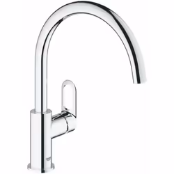 BauLoop Miscelatore monocomando per lavello, DN 15 bocca di erogazione alta montaggio a foro singolo GROHE StarLight finitura ...