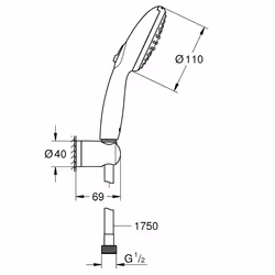 GROHE Vitalio Start 110 sistema di doccia Cromo - Vista aggiuntiva 4