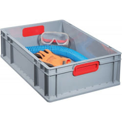 Eurobox Trasmissione Maniglia 422,400X300X220Mm Chiuso., Grigio / Rosso
