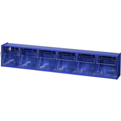 Allit 464440 Cassettiera porta minuteria VarioPlus ProFlip 6 (L x A x P) 600 x 115 x 95 mm Blu, Trasparente 1 pz.