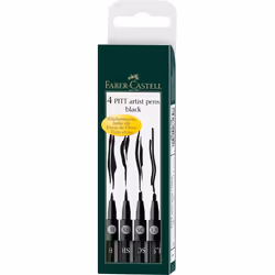 Faber-Castell 167139, Nero, Nero, Inchiostro a base di pigmento, 4 pz