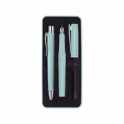 Faber-Castell Poly Ball Set, Nero, Azzurro, 3 pz, Penna a sfera + penna stilografica