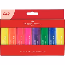 Faber-Castell Textliner 46, Blu, Verde, Lillà, Arancione, Rosa, Giallo, Fine, Multicolore, Inchiostro a base di acqua, 5 mm, ...