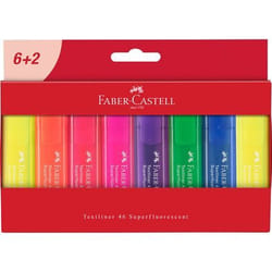 Faber-Castell Textliner 46 penna tecnica Fine Blu, Verde, Lillà, Arancione, Rosa, Giallo 8 pz