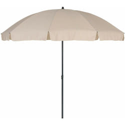 Greemotion - Ombrellone ø 200 cm Ombrello Tondo Parasole Spiaggia Giardino Esterno, Beige-Grigio Antracite