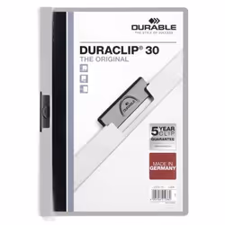 Durable Duraclip 30, Grigio, Trasparente, PVC, 30 fogli, A4, 1 pz
