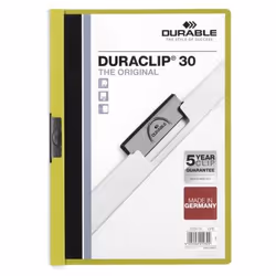 Durable Duraclip 30, Verde, Trasparente, PVC, 30 fogli, A4, 1 pz