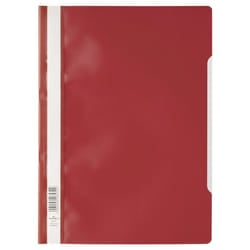 Durable 2573-03 cartellina con fermafoglio Polipropilene (PP) Rosso, Trasparente