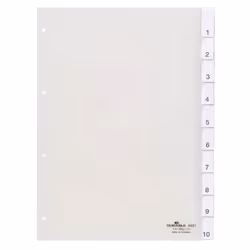 Durable 6821-19 Indice a linguetta numerico Trasparente