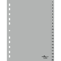 Durable 6522-10 Indice a linguetta numerico Polipropilene (PP) Grigio