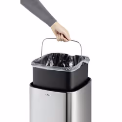 Durable NO TOUCH 35L Rettangolare Acciaio inox Nero, Argento - Vista aggiuntiva 4