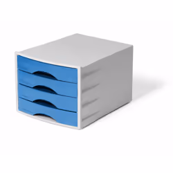 Durable Eco 4, 4 cassetto/cassetti, Grigio, Plastica, Opaco, A4, Monocromatico
